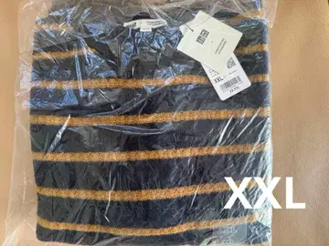 유니클로 콩트와 드 코토니에 보더 크루넥 스웨터 블루 XXL