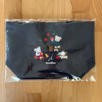 파미리아 토트백 핸드백 사과 애플 아플리케 네이비