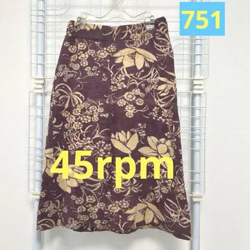45rpm 울 프린트 스커트