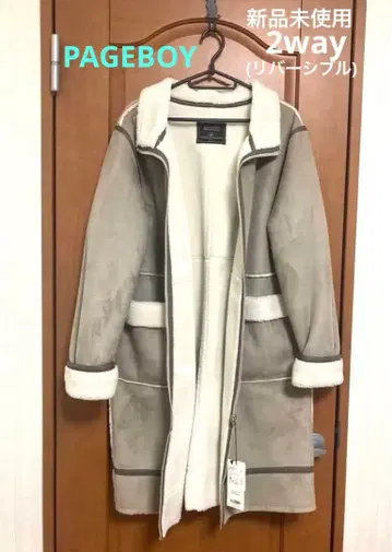 미사용 새상품 PAGEBOY 보아 페이크 무스탕 리버서블 코트