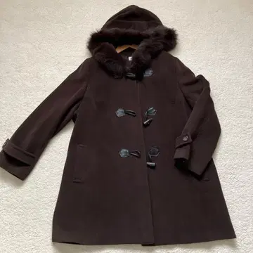 브라운 더플 코트 후드 부착 21BR