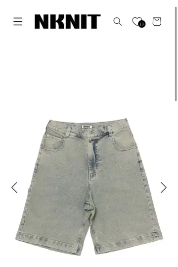 nknit 데님 하프 팬츠