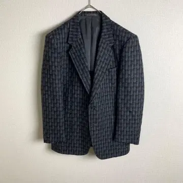 테일러드 자켓 트위드풍 글렌체크 다크 컬러 올 패턴 새상품급