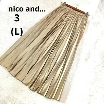 nico and.. 니코앤드 플리츠 스커트 롱 기장 베이지 무지