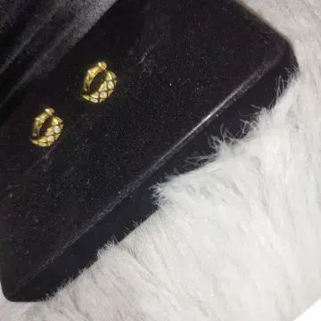 골드 다이아몬드 컷 후프 귀찌