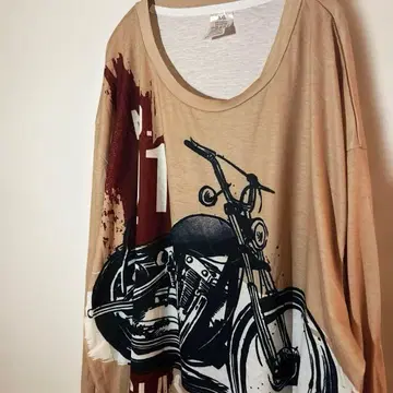 [ 개성파 구제 의류 ] 바이크 그래픽 오버 사이즈 T셔츠 넉넉한 XXL