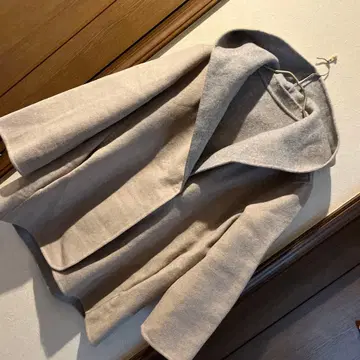 울 그레이 오픈 프론트 자켓