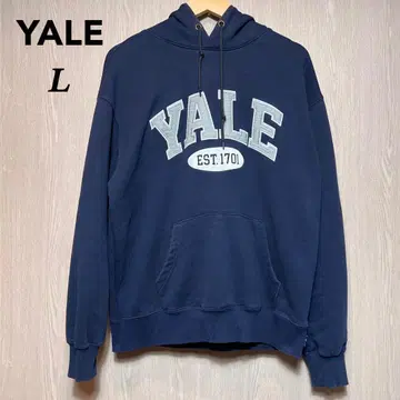 YALE 후드티 L 네이비 자수 로고