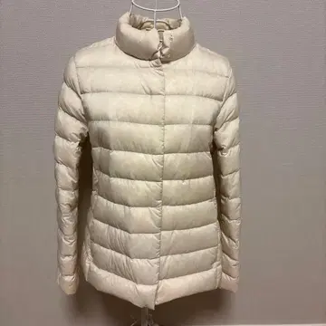 유니클로 아이보리 퀼팅 다운 자켓
