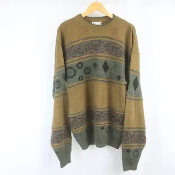 VINTAGE 캐나다제 LONDON FOG 울 올 패턴 니트 스웨터 M