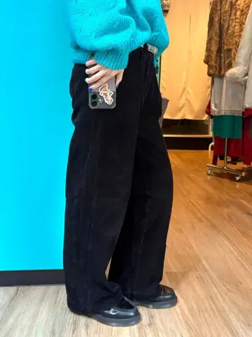 코듀로이 팬츠 블랙