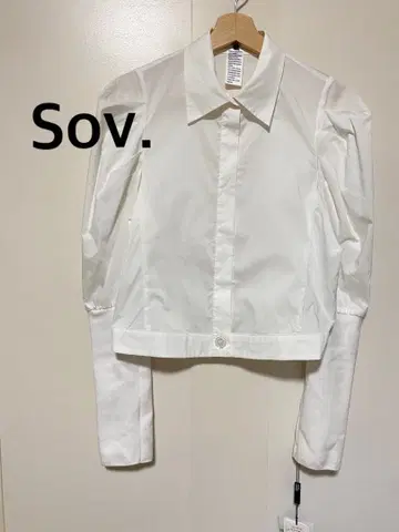 택 포함 새상품 Sov. 소브 화이트 크롭 셔츠 긴팔 블라우스 38