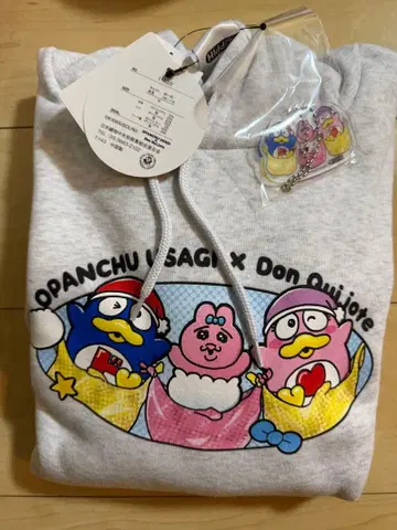 돈키호테 x 빤쮸토끼 콜라보 돈키 한정판 아크링 키링 세트 후드티 M