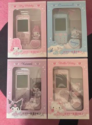 헬로키티 산리오 휴대폰 모양 탁상 시계 키티