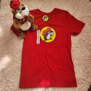 Buc-ee's 로고 티 레드 S 봉제 인형 세트