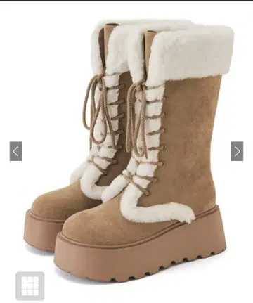 [미사용 새상품] 스웨이드 무스탕 레이스업 부츠 22.5cm