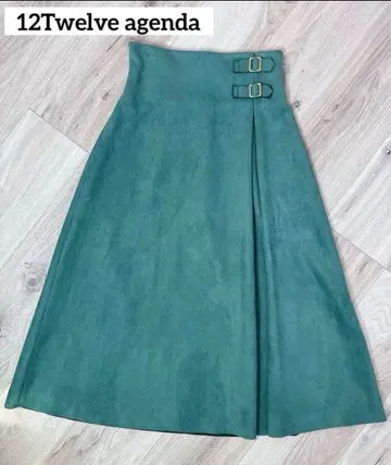 12Twelve agenda 그린 플레어 스커트