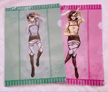 새상품 진격의 거인 리바이 한지 클리어 파일 햇볕 쬐기 2장 세트