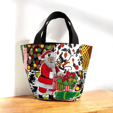 아프리카 천 크리스마스 한정판 미니 토트백 아프리칸