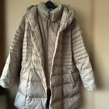 MISSEL 후드 부착 베이지 다운 자켓