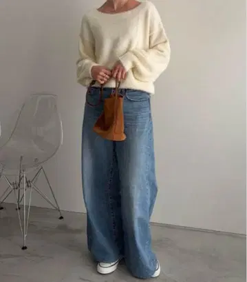 [ 미사용 새상품 ] 2way 샤기 니트 풀오버