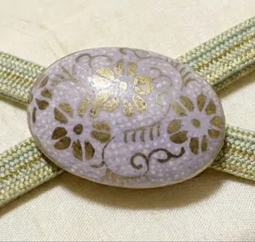 구타니야키 오비도메 금 꽃무늬 일본 정통의상 소품 기모노 유카타