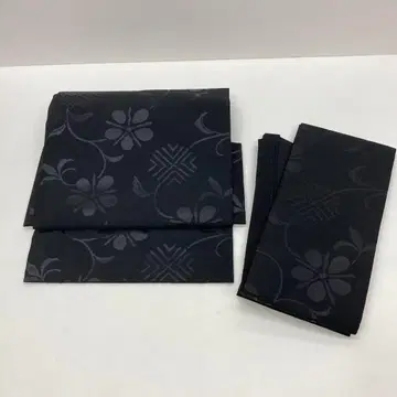 블랙 플라워 무늬 나고야 오비