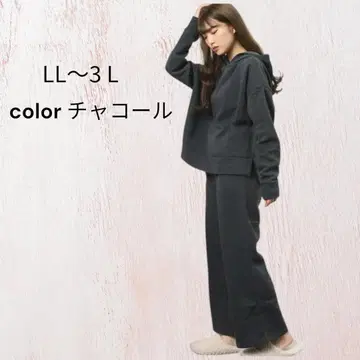 새상품 맨투맨 와이드 팬츠 후드티 상하의 세트 속기모 블랙 LL~3L