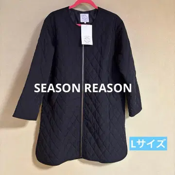 SEASON REASON 블랙 퀼팅 롱 코트 미사용 새상품