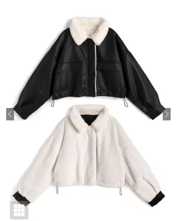 GRL 2way 리버서블 가죽 퍼 자켓 pp217 블랙