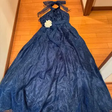 홀더넥 네이비 롱 드레스