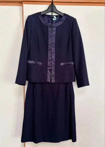 NEWYORKER 트위드 수트 다크 네이비 13호