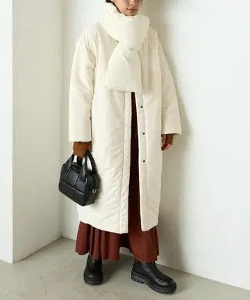 forksy. 포근한 충전솜 퀼팅 롱 코트 빅 사이즈