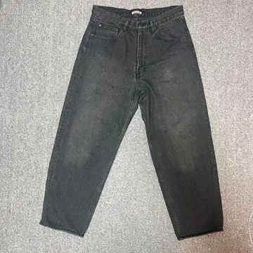 AURALEE 하드 트위스트 데님 와이드 팬츠 32 블랙