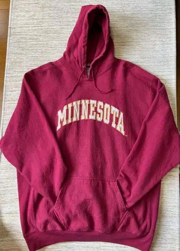 XXL 버건디 칼리지 후드티 MINNESOTA 맨투맨 후디