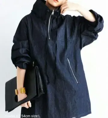 새상품급! antiqua 하프 지퍼 데님 풀오버