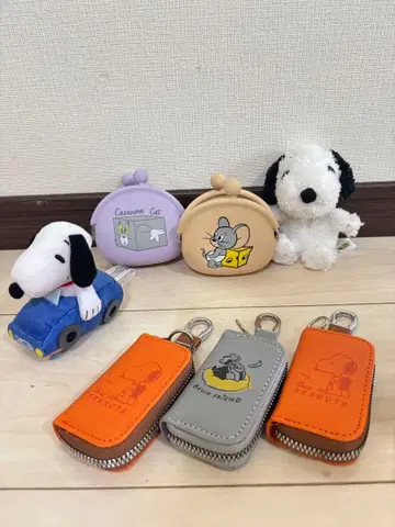 스누피 톰과 제리 소품함 봉제 인형 7개 세트