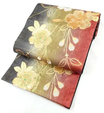 FN12063o 기모노 후리소데 순수 실크 후쿠로 오비 육통 패턴