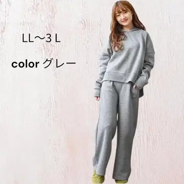 새상품 맨투맨 와이드 팬츠 후드티 상하의 세트 속기모 그레이 LL~3L