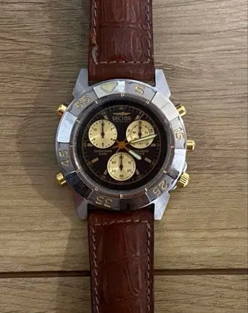 SECTOR 세 ADVENTURE 크로노그래프 가죽 밴드 손목시계