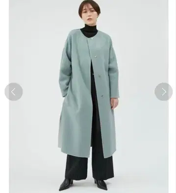 FRAY ID 울 캐시미어 바이컬러 리버 코트 (민트 그린)