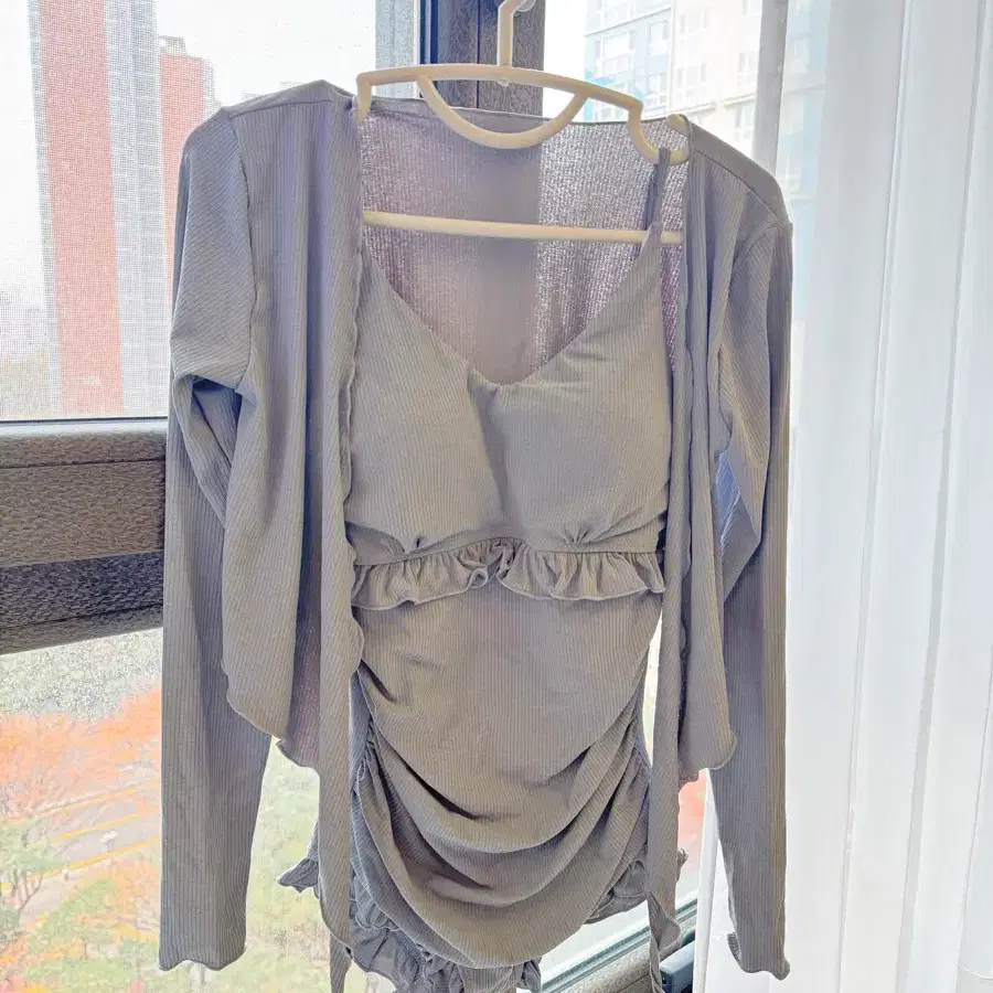 Monokini cardigan set swimsuit bikini