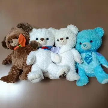 유니베어 봉제 인형 4체 구피 도날드 데이지 샐리 디즈니