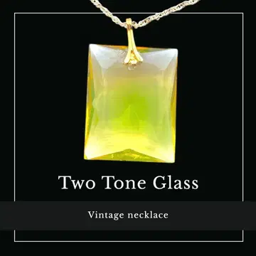 투톤 기브레 유리 그린&존킬 옥타곤 컷 목걸이