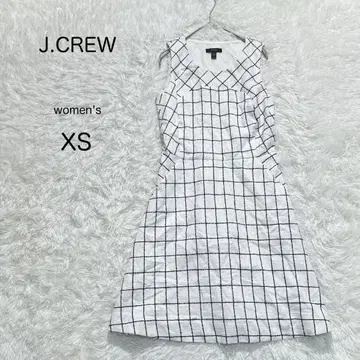 [ J.CREW ] 체크 무늬 슬리브리스 원피스 플레어 원피스 안감 있음