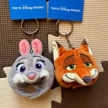 디즈니 닉&주디 팬캡 키체인 세트 주토피아