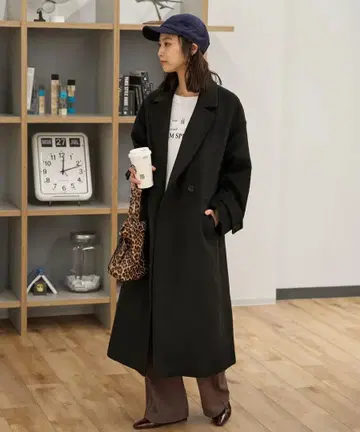 체스터 코트 / 롱 코트 / 블랙 / 블랙 / FREE'S MART