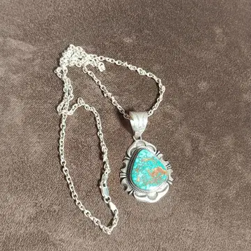 터콰이즈 펜던트 목걸이 실버 925