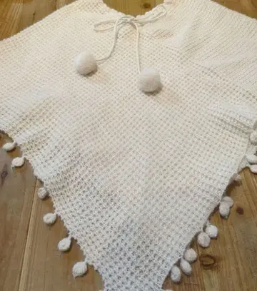 온워드 아이보리 니트 판초