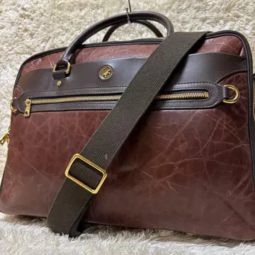 새상품급 2way 헌팅월드 비즈니스 백 가죽 바츄 가죽 브라운